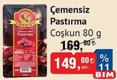 ÇOŞKUN ÇEMENSİZ PASTIRMA 80 G fiyat ve kampanya bilgisi